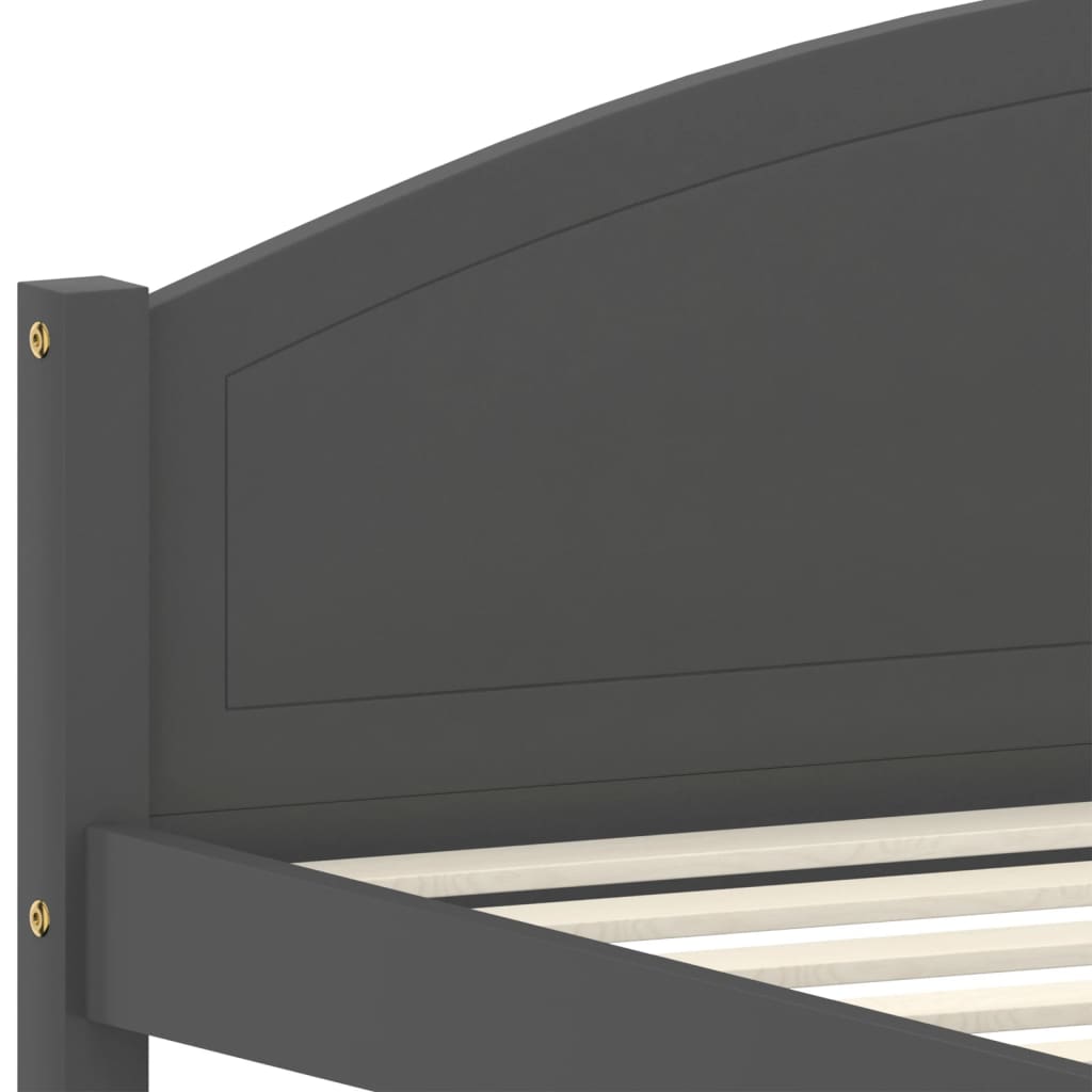 Bed Frame without Mattress Dark Grey Solid Pine Wood 120x200cm