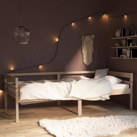 Bed Frame Without Mattress Solid Pinewood 90X200 Cm