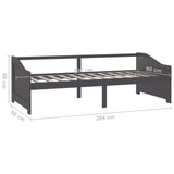 3-Seater Day Bed without Mattress Dark Grey 90x200cm