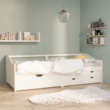 3-Seater Day Bed Without Mattress Solid Pinewood 90X200Cm