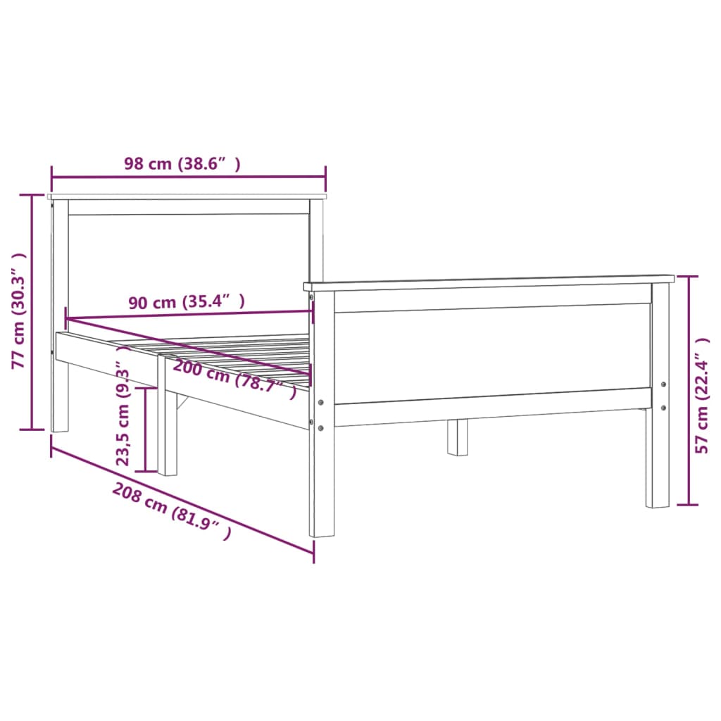 Bed Frame Without Mattress Solid Wood Pine