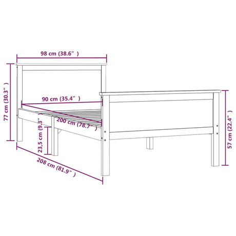 Bed Frame Without Mattress Solid Wood Pine