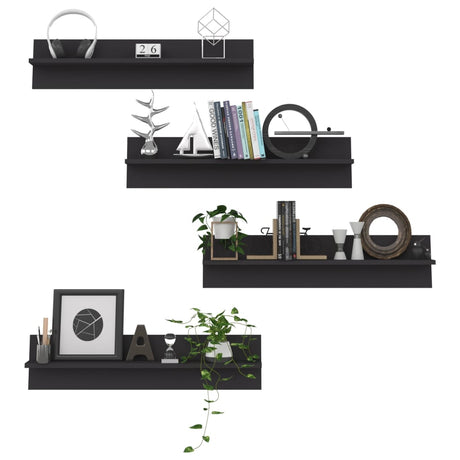 Wall Shelf 4 Pcs 80X11.5X18 Cm Engineered Wood