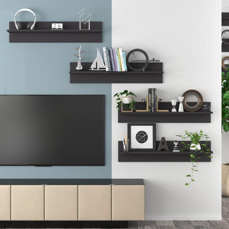 Wall Shelf 4 Pcs 80X11.5X18 Cm Engineered Wood