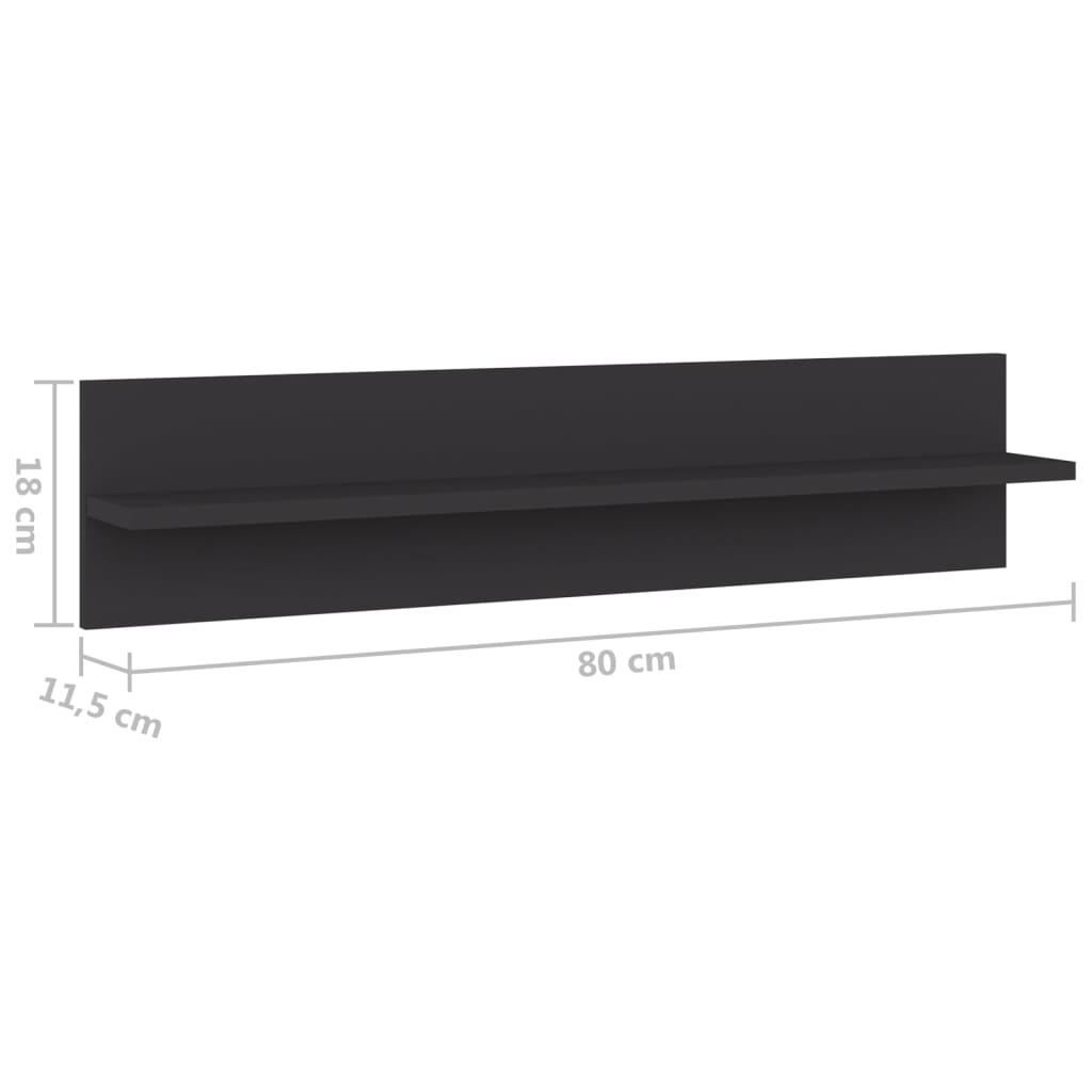 Wall Shelf 4 Pcs 80X11.5X18 Cm Engineered Wood