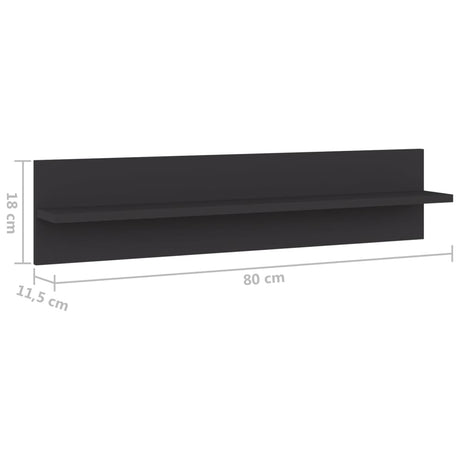 Wall Shelf 4 Pcs 80X11.5X18 Cm Engineered Wood