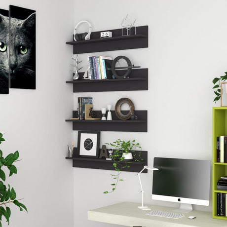Wall Shelf 4 Pcs 80X11.5X18 Cm Engineered Wood