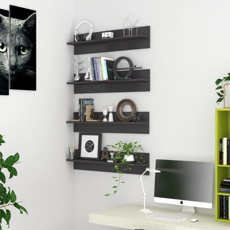Wall Shelf 4 Pcs 80X11.5X18 Cm Engineered Wood