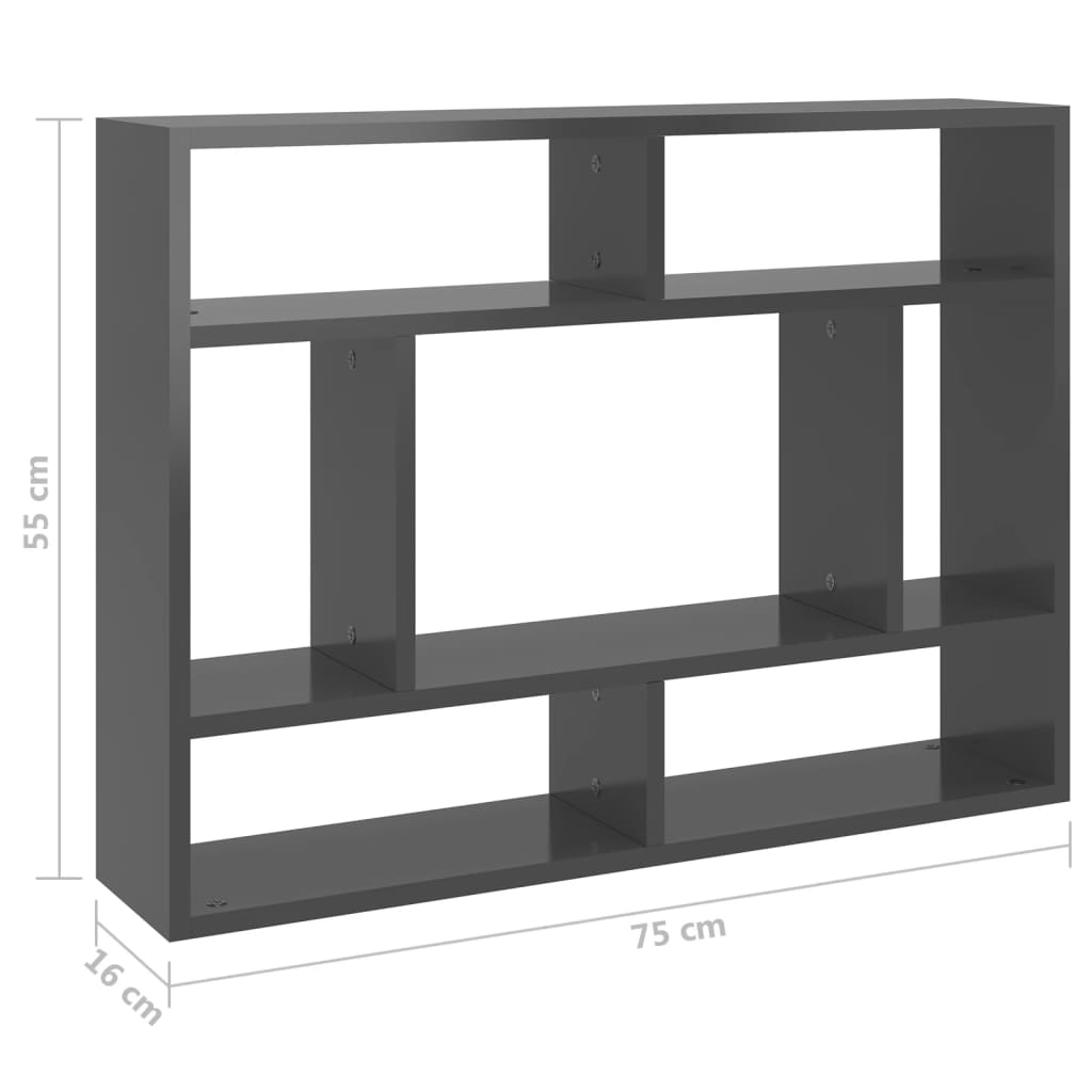 Wall Shelf 75X16X55 Cm Engineered Wood