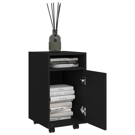 Side Cabinet With Wheels 33X38X60 Cm Engineered Wood