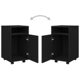 Side Cabinet With Wheels 33X38X60 Cm Engineered Wood