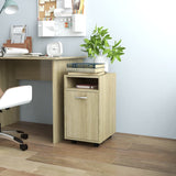 Side Cabinet With Wheels 33X38X60 Cm Engineered Wood
