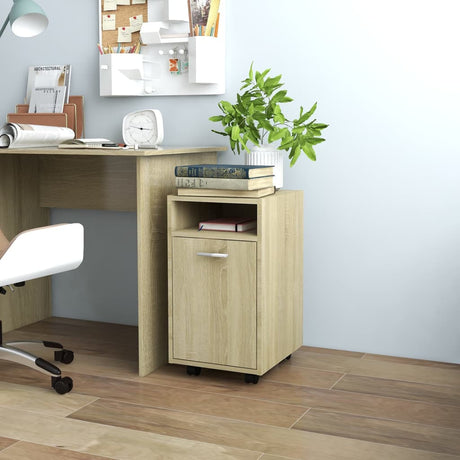 Side Cabinet With Wheels 33X38X60 Cm Engineered Wood