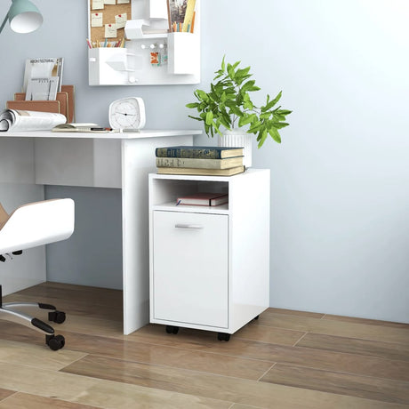 Side Cabinet With Wheels 33X38X60 Cm Engineered Wood