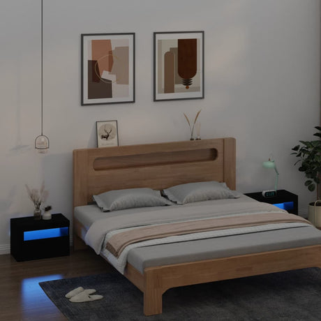 Bedside Cabinets 2 Pcs With Leds 60X35X40 Cm