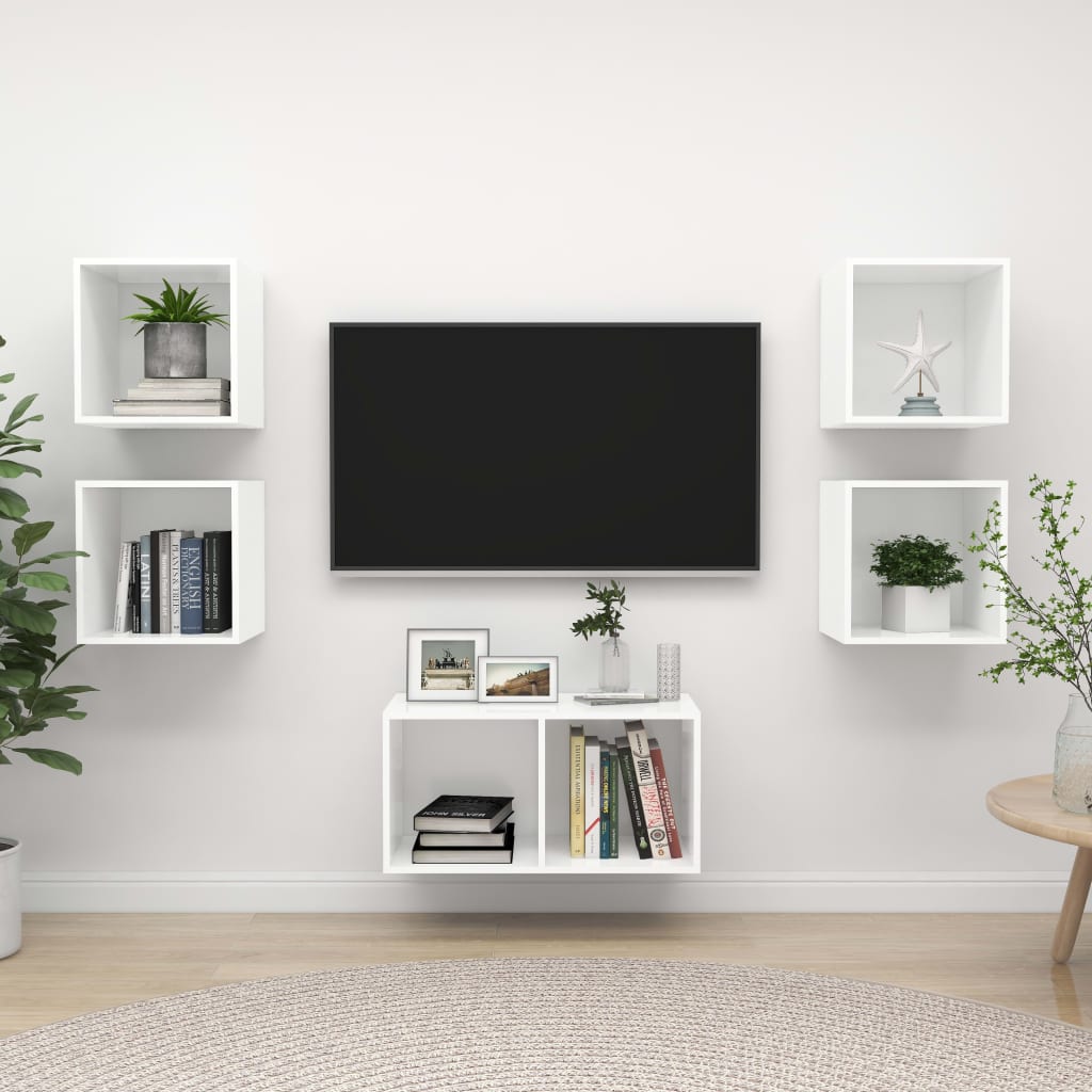 5 Piece Tv Cabinet Set Engineered Wood