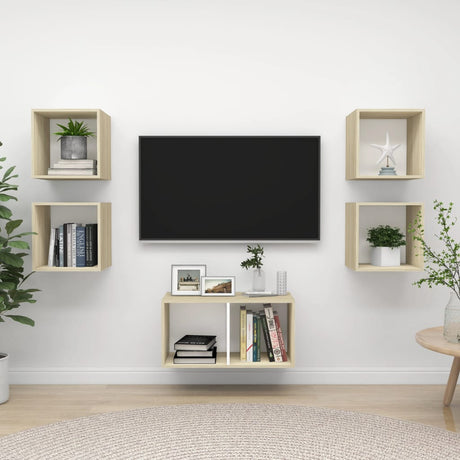 5 Piece Tv Cabinet Set Engineered Wood