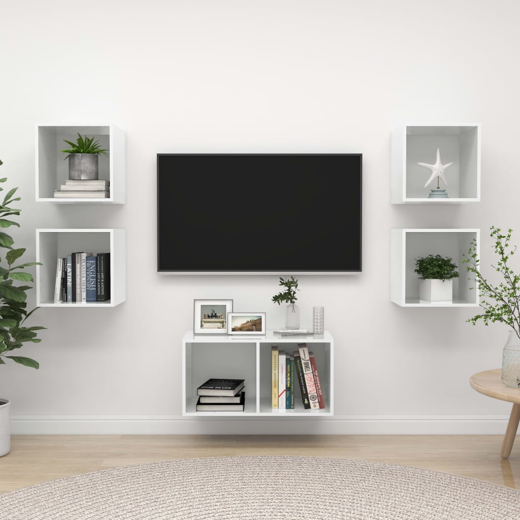 5 Piece Tv Cabinet Set Engineered Wood