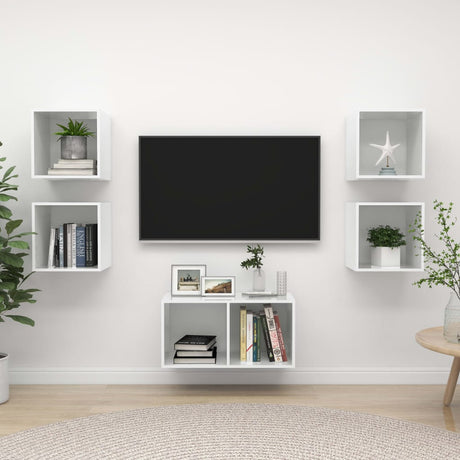 5 Piece Tv Cabinet Set Engineered Wood