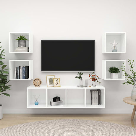 5 Piece Tv Cabinet Set Engineered Wood