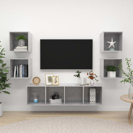 5 Piece Tv Cabinet Set Engineered Wood