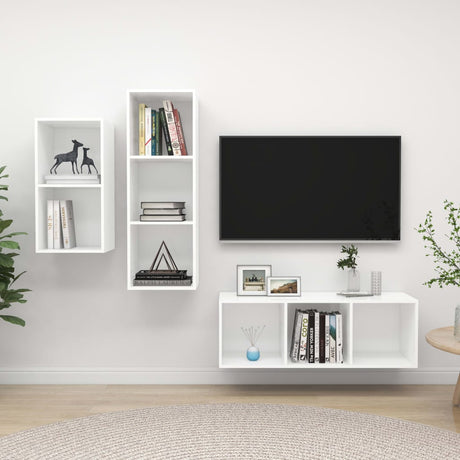 3 Piece Tv Cabinet Set Engineered Wood