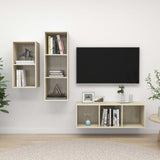 3 Piece Tv Cabinet Set Engineered Wood