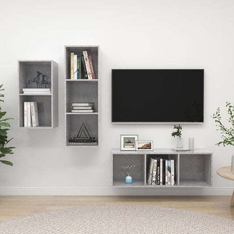 3 Piece Tv Cabinet Set Engineered Wood