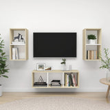 3 Piece Tv Cabinet Set Engineered Wood