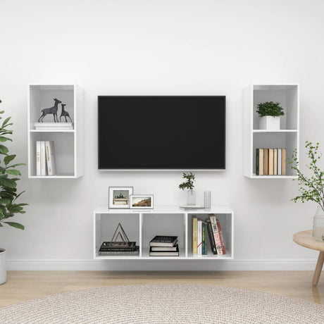 3 Piece Tv Cabinet Set Engineered Wood