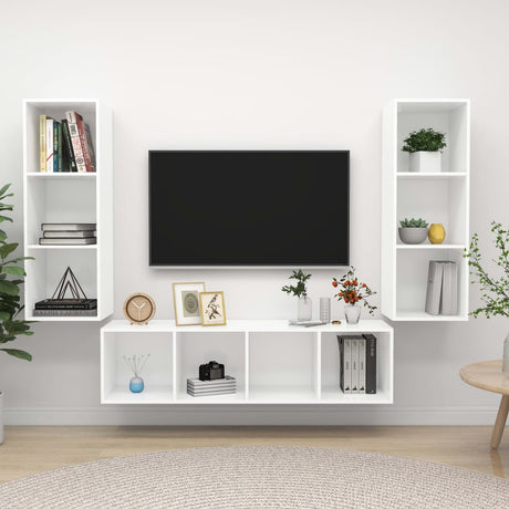 3 Piece Tv Cabinet Set Engineered Wood