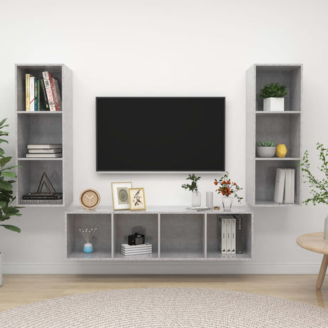 3 Piece Tv Cabinet Set Engineered Wood