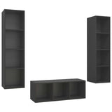 3 Piece Tv Cabinet Set Engineered Wood