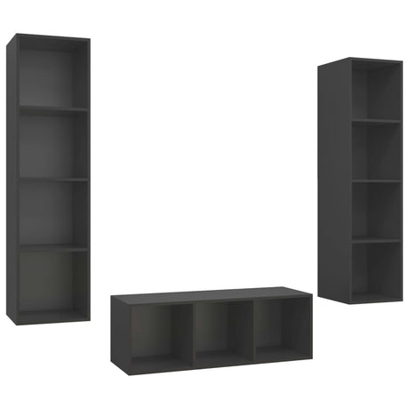 3 Piece Tv Cabinet Set Engineered Wood