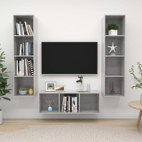 3 Piece Tv Cabinet Set Engineered Wood