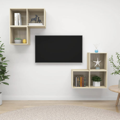 4 Piece Tv Cabinet Set Engineered Wood