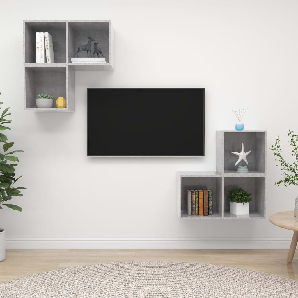 4 Piece Tv Cabinet Set Engineered Wood
