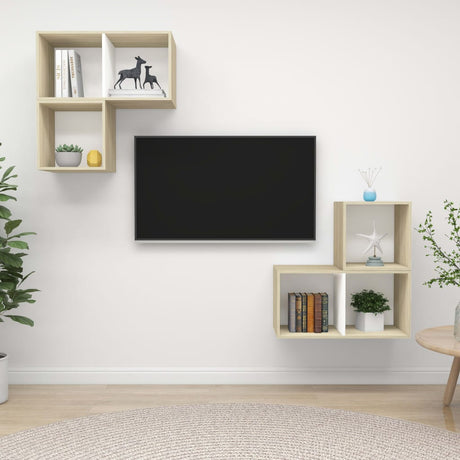4 Piece Tv Cabinet Set Engineered Wood