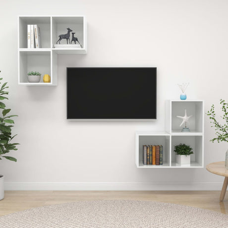4 Piece Tv Cabinet Set Engineered Wood