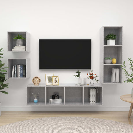 4 Piece Tv Cabinet Set Engineered Wood