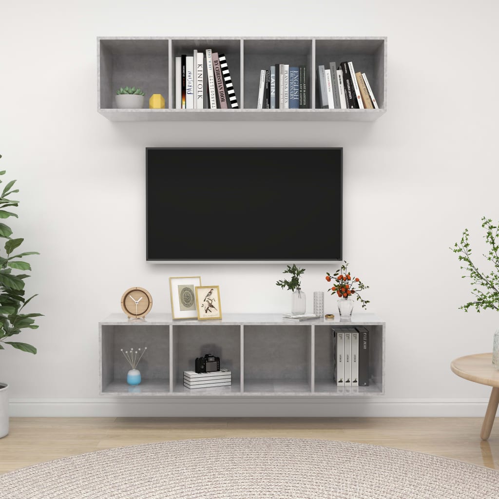 Wall-Mounted Tv Cabinets 2 Pcs Engineered Wood