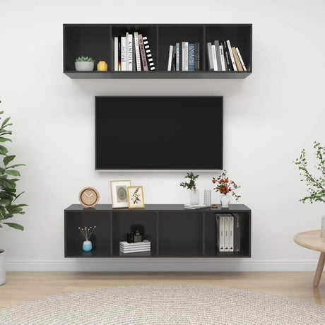 Wall-Mounted Tv Cabinets 2 Pcs Engineered Wood