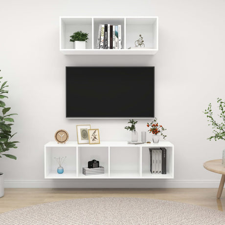 2 Piece Tv Cabinet Set Engineered Wood