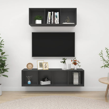 2 Piece Tv Cabinet Set Engineered Wood