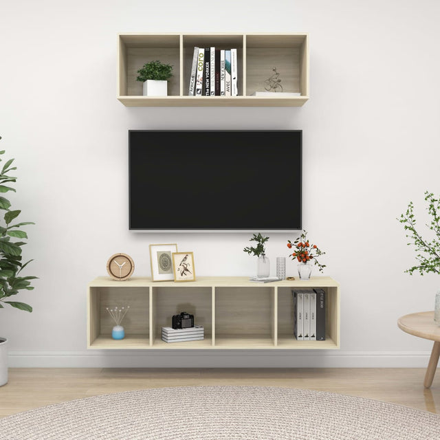 2 Piece Tv Cabinet Set Engineered Wood
