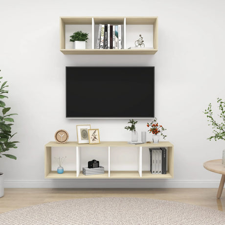 2 Piece Tv Cabinet Set Engineered Wood