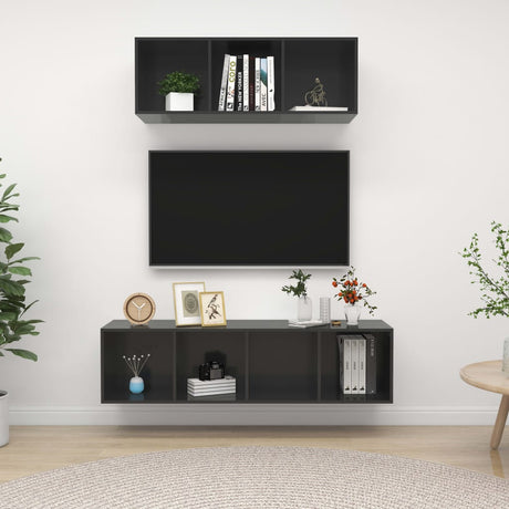 2 Piece Tv Cabinet Set Engineered Wood