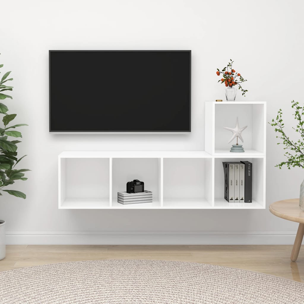 2 Piece Tv Cabinet Set Engineered Wood