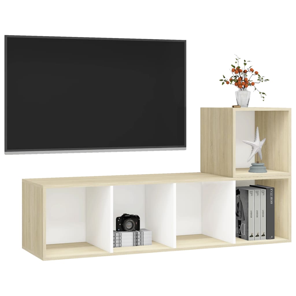 2 Piece Tv Cabinet Set Engineered Wood