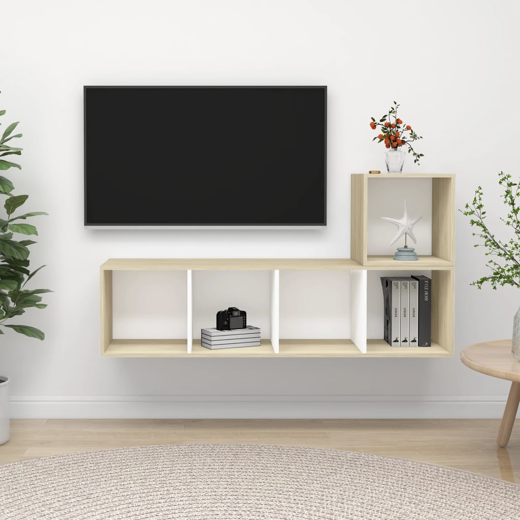 2 Piece Tv Cabinet Set Engineered Wood